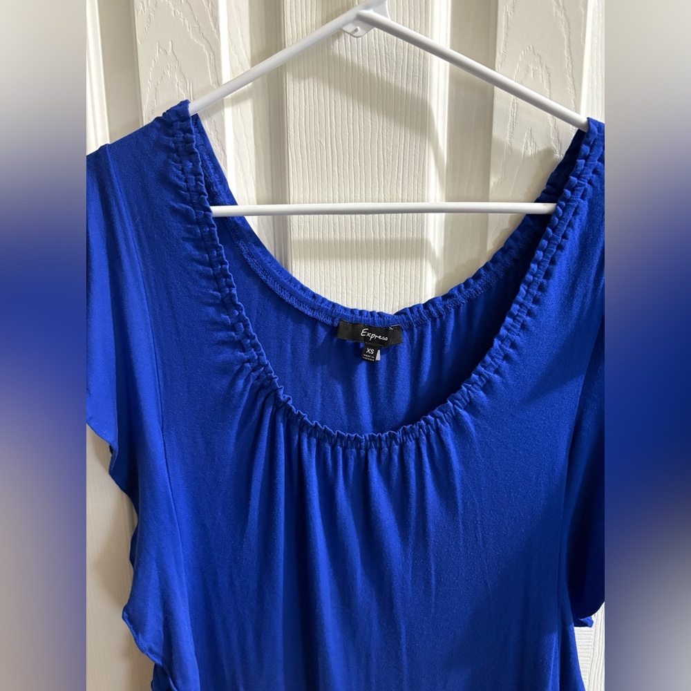 Royal Blue Express Ruffle Dress - Picture 3 of 3